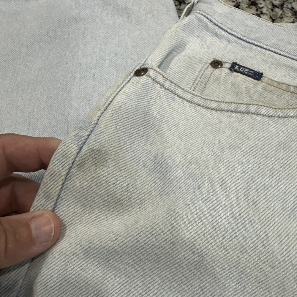 VTG 80s Mr. Lee Denim Mom Jeans Light Wash High Waist USA 32x28 - Picture 3 of 11